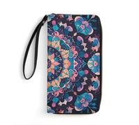 RKJVB Womens Wallet Multi-Pocket Long Wallet Flowers Moon Butterfly Leather Wallet for Women Ultra Slim Thin Wallet with Zipper Pocket for Shopping Work, style, 19.7x10.5cm, Modern