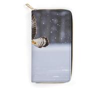 RKJVB Womens Wallet Multi-Pocket Long Wallet Flying White Eagle Leather Wallet for Women Ultra Slim Thin Wallet with Zipper Pocket for Shopping Work, style, 19.7x10.5cm