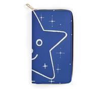 RKJVB Womens Wallet Multi-Pocket Long Wallet Interesting Face Star Leather Wallet for Women Ultra Slim Thin Wallet with Zipper Pocket for Shopping Work, style, 19.7x10.5cm