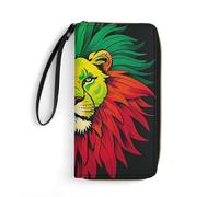 RKJVB Womens Wallet Multi-Pocket Long Wallet Lion's Head Majestic Leather Wallet for Women Ultra Slim Thin Wallet with Zipper Pocket for Shopping Work, style, 19.7x10.5cm, Modern