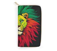 RKJVB Womens Wallet Multi-Pocket Long Wallet Lion's Head Majestic Leather Wallet for Women Ultra Slim Thin Wallet with Zipper Pocket for Shopping Work, style, 19.7x10.5cm