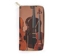 RKJVB Womens Wallet Multi-Pocket Long Wallet Monochrome String Instruments Leather Wallet for Women Ultra Slim Thin Wallet with Zipper Pocket for Shopping Work, style, 19.7x10.5cm