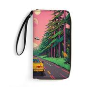 RKJVB Womens Wallet Multi-Pocket Long Wallet Science Fiction Style Robotic Car Leather Wallet for Women Ultra Slim Thin Wallet with Zipper Pocket for Shopping Work, style, 19.7x10.5cm, Modern