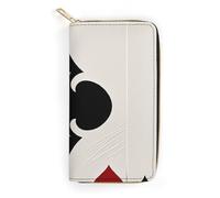 RKJVB Womens Wallet Multi-Pocket Long Wallet Spades K Poker Leather Wallet for Women Ultra Slim Thin Wallet with Zipper Pocket for Shopping Work, style, 19.7x10.5cm