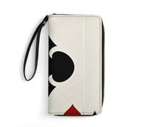 RKJVB Womens Wallet Multi-Pocket Long Wallet Spades K Poker Leather Wallet for Women Ultra Slim Thin Wallet with Zipper Pocket for Shopping Work, style, 19.7x10.5cm, Modern