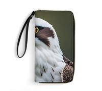 RKJVB Womens Wallet Multi-Pocket Long Wallet Spear Falcon, White Eagle Leather Wallet for Women Ultra Slim Thin Wallet with Zipper Pocket for Shopping Work, style, 19.7x10.5cm, Modern