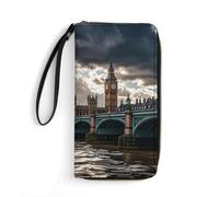 RKJVB Womens Wallet Multi-Pocket Long Wallet Stormy And Gloomy Weather Leather Wallet for Women Ultra Slim Thin Wallet with Zipper Pocket for Shopping Work, style, 19.7x10.5cm, Modern