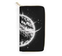 RKJVB Womens Wallet Multi-Pocket Long Wallet The Mysterious Burning of The Sun Leather Wallet for Women Ultra Slim Thin Wallet with Zipper Pocket for Shopping Work, style, 19.7x10.5cm