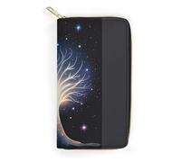 RKJVB Womens Wallet Multi-Pocket Long Wallet The Tree of Psychic Life Leather Wallet for Women Ultra Slim Thin Wallet with Zipper Pocket for Shopping Work, style, 19.7x10.5cm