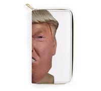 RKJVB Womens Wallet Multi-Pocket Long Wallet US Presidential Officials Leather Wallet for Women Ultra Slim Thin Wallet with Zipper Pocket for Shopping Work, style, 19.7x10.5cm