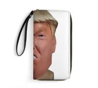 RKJVB Womens Wallet Multi-Pocket Long Wallet US Presidential Officials Leather Wallet for Women Ultra Slim Thin Wallet with Zipper Pocket for Shopping Work, style, 19.7x10.5cm, Modern