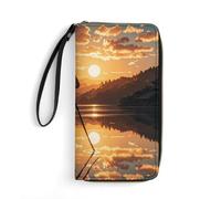 RKJVB Womens Wallet Multi-Pocket Long Wallet Warrior Reflection Leather Wallet for Women Ultra Slim Thin Wallet with Zipper Pocket for Shopping Work, style, 19.7x10.5cm, Modern