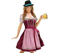 RKK Women's Dress Beer Festival Halloween Maid Uniform Bar Attendant Sexy Dress Lace Short Sleeve Oktoberfest Cosplay Carnival Costume(S)