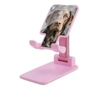 Rkklvbns 360° Rotating Cell Phone Stand, Folding Brown Labrador Retriever Phone Stand for Office Accessories, Adjustable Height and Angle Phones Holder Pink for Desktop, Chair, Home