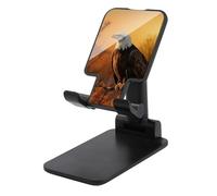 Rkklvbns 360° Rotating Cell Phone Stand, Folding Golden Sunset Bald Eagle Phone Stand for Office Accessories, Adjustable Height and Angle Phones Holder Black for Desktop, Chair, Home
