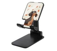 Rkklvbns 360° Rotating Cell Phone Stand, Folding I Love My Dog Dachshunds Phone Stand for Office Accessories, Adjustable Height and Angle Phones Holder Black for Desktop, Chair, Home
