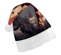 Rkklvbns A Girl Who Loves Cats Christmas Hat Personalization Party Headwear Funny Santa Claus Hat Comfort Classic Adults Christmas Hats For Festive Holiday Party Supplies