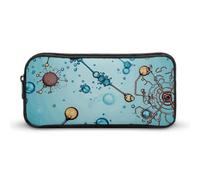 Rkklvbns Abstraction Biology Chemistry Large Pencil Case Portable Pencil Bag with Zipper Stationery Organizer Simple Storage Aesthetic Stationery for Office College Adult Use