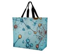 Rkklvbns Abstraction Biology Chemistry Women Tote Bag Shoulder Grocerie Bags Portable Storage Handbag Lightweight Durable for Work Travel Casual Bag