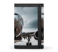 Rkklvbns Airplane Art Trifold Wallet for Men Minimalist Design Slim Wallet with Money Pocket & Multiple Card Slots Stylish Durable Wallets