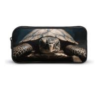 Rkklvbns Animal Tortoise Large Pencil Case Portable Pencil Bag with Zipper Stationery Organizer Simple Storage Aesthetic Stationery for Office College Adult Use