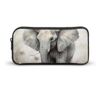 Rkklvbns Animals Cute Elephant Large Pencil Case Portable Pencil Bag with Zipper Stationery Organizer Simple Storage Aesthetic Stationery for Office College Adult Use