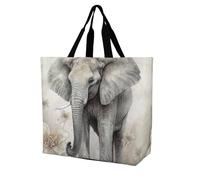 Rkklvbns Animals Cute Elephant Women Tote Bag Shoulder Grocerie Bags Portable Storage Handbag Lightweight Durable for Work Travel Casual Bag