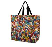 Rkklvbns Assorted Jelly Beans Women Tote Bag Shoulder Grocerie Bags Portable Storage Handbag Lightweight Durable for Work Travel Casual Bag