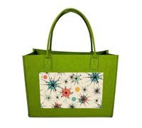 Rkklvbns Atomic Stars Retro Pattern Tote Bag for Unisex, Felt Shopping Case, Reusable Shoulder Bags with Handles, Handbag