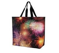 Rkklvbns Beautiful Fireworks Women Tote Bag Shoulder Grocerie Bags Portable Storage Handbag Lightweight Durable for Work Travel Casual Bag