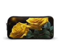 Rkklvbns Beautiful Yellow Roses Large Pencil Case Portable Pencil Bag with Zipper Stationery Organizer Simple Storage Aesthetic Stationery for Office College Adult Use