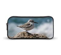 Rkklvbns Bird Perching on The Rock Large Pencil Case Portable Pencil Bag with Zipper Stationery Organizer Simple Storage Aesthetic Stationery for Office College Adult Use