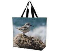Rkklvbns Bird Perching on The Rock Women Tote Bag Shoulder Grocerie Bags Portable Storage Handbag Lightweight Durable for Work Travel Casual Bag