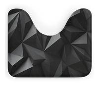 Rkklvbns Black Geometric Toilet Rugs U Shaped Non Slip Around Bath Mat Soft Absorbent 20"x16" Thin Bathroom Rugs for Sink, Tub, Shower and Toilet