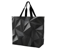 Rkklvbns Black Geometric Women Tote Bag Shoulder Grocerie Bags Portable Storage Handbag Lightweight Durable for Work Travel Casual Bag