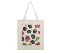 Rkklvbns Blackberry Fruit Pattern Tote Bags for Shopping, Reusable Canvas Shoulder Bag for Work, Lightweight Casual Handbags with Strap for Travel, Camping, Beach, Fitness, Activity
