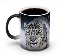 Rkklvbns Blue Eyed Snow Leopard Coffee Mug 11oz Personalizadas Ceramic Heat Sensitive Color Changing Mugs Novelty Funny Coffee Cup For Home Office Travel