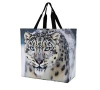 Rkklvbns Blue Eyed Snow Leopard Women Tote Bag Shoulder Grocerie Bags Portable Storage Handbag Lightweight Durable for Work Travel Casual Bag