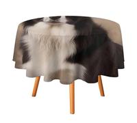 Rkklvbns Border Collie Tablecloth for Wedding, Washable Table Cloth for Restaurant, Round Polyester Table Cover 36x36in for Party, Waterproof Tablecloth for Banquet, Holiday Decor