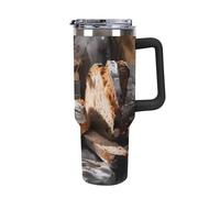 Rkklvbns Bread in Bakery Travel Coffee Cup, 40 Oz Tumbler with Handle And Straw Lid, Leak-proof Large Capacity Car Cup, Keeps Cold Or Hot for Gym, Travel Sports