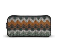 Rkklvbns Brown And Green Pattern Large Pencil Case Portable Pencil Bag with Zipper Stationery Organizer Simple Storage Aesthetic Stationery for Office College Adult Use