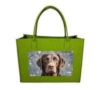 Rkklvbns Brown Labrador Retriever Tote Bag for Unisex, Felt Shopping Case, Reusable Shoulder Bags with Handles, Handbag