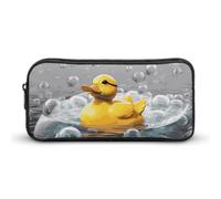 Rkklvbns Bubble Duck Large Pencil Case Portable Pencil Bag with Zipper Stationery Organizer Simple Storage Aesthetic Stationery for Office College Adult Use
