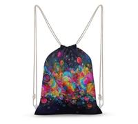 Rkklvbns Canvas Drawstring Bright Beautiful Colorful Art Backpack for Gym, Personalized Sport Pack Bags for Travel, Shopping