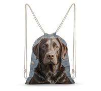 Rkklvbns Canvas Drawstring Brown Labrador Retriever Backpack for Gym, Personalized Sport Pack Bags for Travel, Shopping