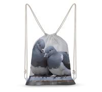 Rkklvbns Canvas Drawstring Doves Backpack for Gym, Personalized Sport Pack Bags for Travel, Shopping, White, 30x40cm, Canvas Drawstring Backpack