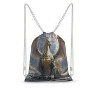 Rkklvbns Canvas Drawstring Dragon Purple Moon Backpack for Gym, Personalized Sport Pack Bags for Travel, Shopping