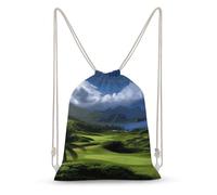 Rkklvbns Canvas Drawstring Scenic Hawaii Golf Tropical Backpack for Gym, Personalized Sport Pack Bags for Travel, Shopping, White, 35x50cm, Canvas Drawstring Backpack