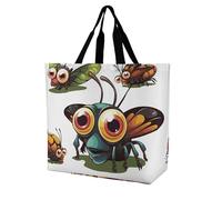 Rkklvbns Cartoon Insect Women Tote Bag Shoulder Grocerie Bags Portable Storage Handbag Lightweight Durable for Work Travel Casual Bag