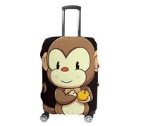 Rkklvbns Cartoon Monkey Holding Fruit Travel Luggage Cover Anti-scratch Suitcase Cover Elastic Suitcase Protective Cover Fits 19-32 Inch Luggage, style, M, Luggage Case Cover